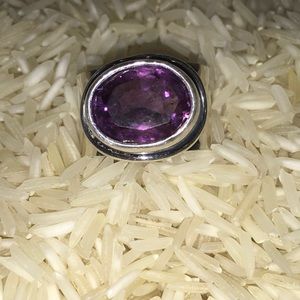 Amethyst and Sterling Silver Ring